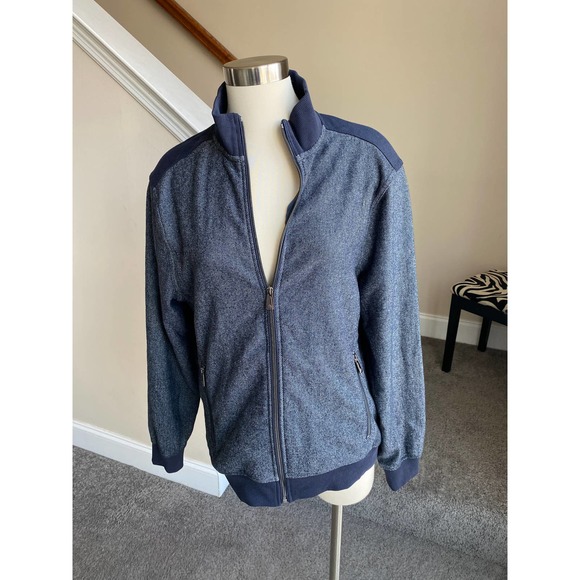 Men's RAINFOREST sheen blue fleece lined casual zip up jacket, size Medium - Picture 6 of 14